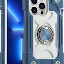 MARKILL Compatible with iPhone 13 Pro Max Case 6.7 Inch with Ring Stand, Heavy-Duty Military Grade Shockproof Phone Cover with Magnetic Car Mount for iPhone 13 Pro Max. (Dark Blue)