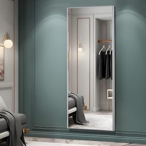 NeuType Full Length Mirror Floor Mirror with Standing Holder Bedroom/Locker Room Standing/Hanging Mirror Walnut Wood Dressing Mirror (Grey Flash Silver)