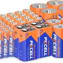 PKCELL 52 Counts Alkaline Battery Variety Pack, 16 AA, 24 AAA, 4 C, 4 D,4 9 Volt Batteries, Assorted Batteries Set