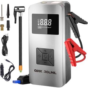Jump Starter with Air Compressor, 12V 8000A Car Automotive Battery Jump Starter (6.0L Gas and 3.0L Diesel), 150PSI Tire Inflator Pump for Car, Motorcycle and Bicycle