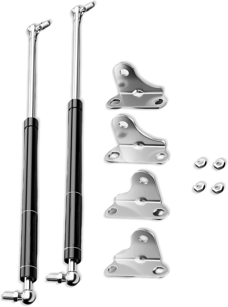 Gas Struts 16 Inch 75lb Gas Spring Shocks for Heavy Lid, RV Bed Lift Toolbox RV Bed Lift Support for Bench Trash Bin Outdoor Bench Storage with L-Type Bracket (75lb, 16inch)