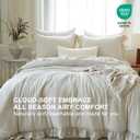 Beige Ruffle Comforter Set King, Pre-Washed Shabby Chic Bedding Set, Lightweight Cottagecore Soft Romantic Cozy 1 Comforter & 2 Shams, All-Season