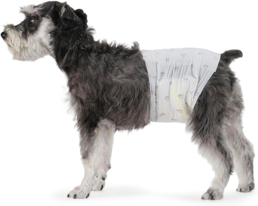 Amazon Basics Male Dog Diapers, 30 Count, Medium, Ultra Absorbent Disposable Wrap with Secure Fit, Leakproof and Comfortable