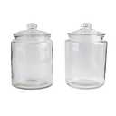 Mason Craft & More Airtight Kitchen Food Storage Clear Glass Pop Up Lid Canister, 2 Piece Glass Apothecary Canister Set (2x 5.7 Liters)
