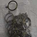 Curtain Rings with Eyelets, 48 Pack Metal Drapery Rings for Pinch Pleat Curtains Panels, Drape Rings Fits Up to 1.2 in Curtains Rod, 1.5 Inch I D Antique Bronze