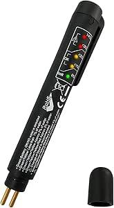 Brake Fluid Liquid Tester Pen, DOT 3 DOT 4 DOT 5.1 Brake Fluid Diagnostic Testing Pen, Vehicle High-Precision Hydraulic Liquid Oil Moisture Analyzer with 5 LED Indicators