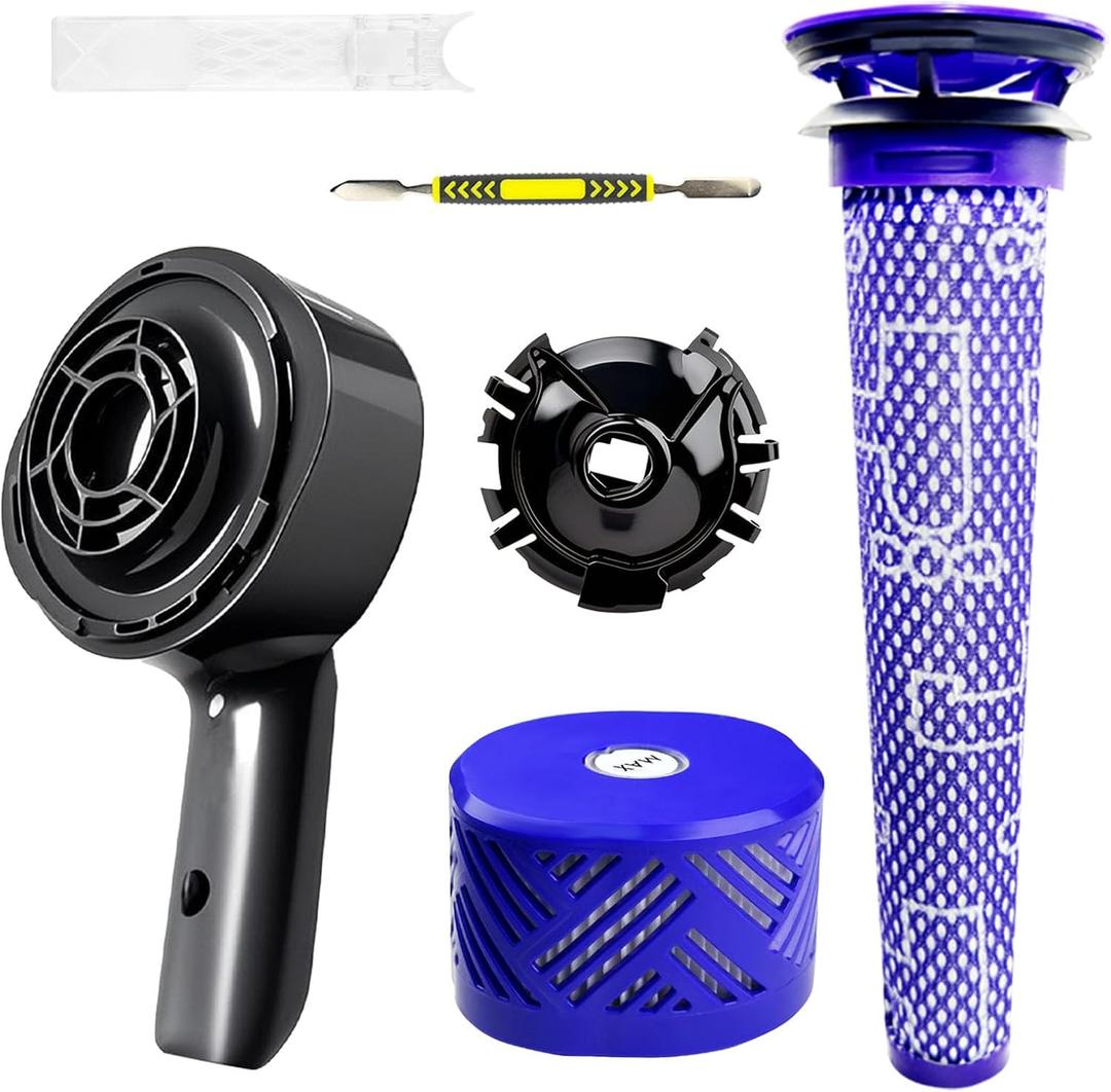 Motor Rear Cover Replacement Parts Compatible with Dyson V6 Vacuum Cleaner,with Exhaust Cover + Pre Post Filter for Dyson V6 DC58 DC59 DC62 DC72 DC74,Part for DC74 Accessories Attachment