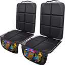 Gimars Car Seat Protector, 2 Pack, Waterproof 600D Fabric Carseat Protector Car Seat Cover for Child Car Seat with Nonslip Backing Mesh Pockets for Baby and Pet SUV Sedan Truck Leather Seats (black)