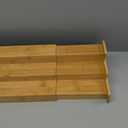 Spice Rack Kitchen Cabinet Organizer- 3 Tier Bamboo Expandable Display Shelf Yellow