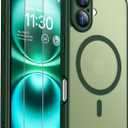 2 x SPIDERCASE Designed for iPhone 16 Case, Magnetic Translucent [2+Tempered Glass Screen Protector] [Camera Protection] Anti-Fingerprint Anti-Scratch for iPhone 16 6.1, Green