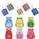 4E's Novelty 24 Pack Classroom Valentine Cards with Tic Tac Toe Keychains Games, Bulk Valentines Day Cards & Gifts for Kids School Valentines Classroom Exchange, Valentines Party Favors