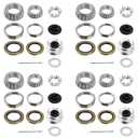 4 Sets Trailer Hub Wheel Bearing Kit 25580/25520 LM67048/LM67010 with Grease Seal 10-36 (or 10-10), Fit for 5200-6000 lbs Tandem Axles #D42 Spindle