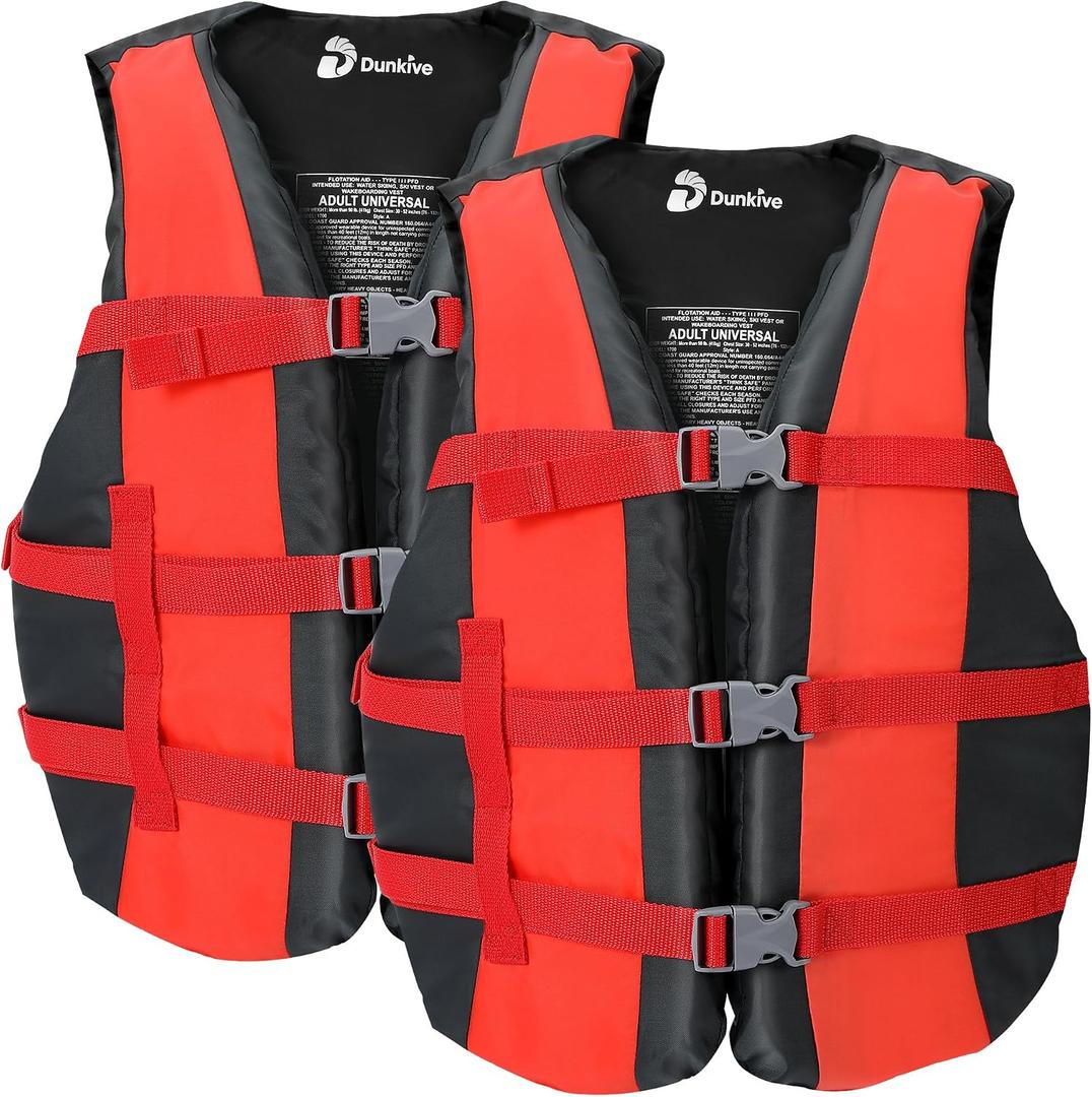 Adult Snorkel Vest, USCG Approved Type III Snorkel Vest (90+lb) | Adjustable 40-60 Inch Chest for Adult, Comfortable PFD for Boating, Kayaking, Paddle Boarding, Swimming & Water Sport