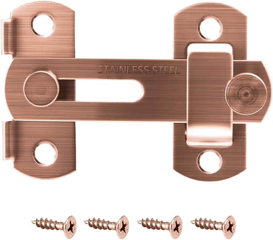 YDAJIURI 3 in Flip Sliding Barn Door Lock, Heavy Duty Gate Latch for Privacy  Copper Finish  for Sliding Doors, Cabinets, Fences  1 Pack