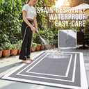 OLANLY Outdoor Rug 8x10 ft Waterproof, Reversible Outdoor Plastic Straw Rug, RV Mat, Indoor Outdoor Carpet Clearance for Patio, Camping, Balcony, Deck, Backyard, Grey & White