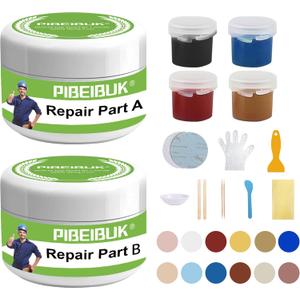 Surface Repair Kit for Tubs, Tiles, Countertops - Fixes Chips, Cracks, Scratches, Holes (Fiberglass, Porcelain, Stone, Acrylic)