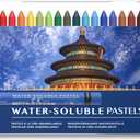 25 Colors Water Soluble Pastels, Watercolor Pastels Set for Beginners and Hobbyists, Includes Sharpener, Palette & Brush for Vibrant Art Creations (Classic) (25 Count (Pack of 1))