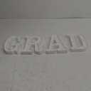 4 LED Grad Marquee Letter Lights Sign 8.3" x 6" Graduation Light up Alphabet Letter Graduation Light up LED Letters 2025 Graduation Decorations for Graduation Party Home Decoration Supplies(Gold)