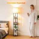 5-Tier Floor Lamp with Shelves, Standing Bookshelf Lamp, 3-Color LED, Corner Display Shelf Floor Lamp, Living Room Decor, Bedroom Decor, Nightstand, Office, Black (63'' H)