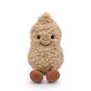 Maomoto Plush Peanut Soft Toy, 5.9" Peanut Plush Doll for Children, Beige Fluffy Stuffed Doll with Feet, Cute Smiling Plush Doll Gift for Birthday and Valentine's Day