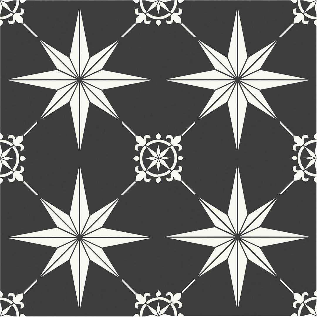 MORCART Peel and Stick Floor Tile - 40 PCS, 7.87" x 7.87" Vinyl Flooring - Waterproof Self-Adhesive Tile Sticker for Bathroom, Kitchen, Living Room, Bedroom - Black and White/Retro Floral Look MORCART Peel and Stick Floor Tile - 40 PCS, 7.87" x 7.87" Vinyl Flooring - Waterproof Self-Adhesive Tile Sticker for Bathroom, Kitchen, Living Room, Bedroom - Black and White/Retro Floral Look