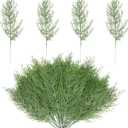 Alpurple 25 PCS Artificial Pine Branches-13.7 Inches Fake Greenery Plants Pine Sprigs-Faux Pine Leaves Picks for DIY Garland Crafts Christmas Embellishing and Home Garden Decoration (25PCS)