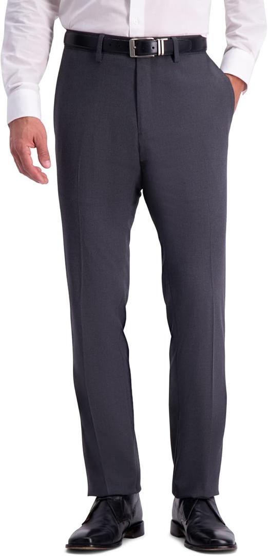 Kenneth Cole REACTION Men's Slim Fit Fashion Patterned Dress Pant (30W x 30L, Charcoal)
