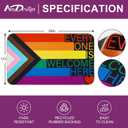 AnyDesign Rainbow Progress Gay Pride Day Doormat Everyone is Welcome Here Front Door Mat with Anti-Slip Rubber Back Rainbow Felt Floor Rug for LGBT Indoor Outdoor Kitchen Home Decor, 17 x 29 Inch