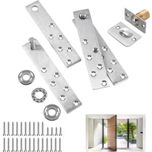 LOQRON Heavy Duty Door Pivot Hinge Kit for Wood & Hidden Doors, 360¡ã Rotation Stainless Steel Hidden Door Hinge for Secret Doors, Murphy Doors, Bookshelves, High Load Capacity