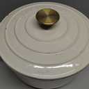 Nuovva Enamelled Cast Iron Dutch Oven Pot with Lid  6.4 Quart Non Stick Casserole Pot  Heavy Duty & Oven Safe up to 500 F for Bread Baking, Braising, Stews, Roasting  28cm Cream