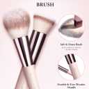 Makeup Brushes with Case, 20PCs Travel Makeup Brush Set, Foundation Concealer Blush Eyeshadow Brush Set Contour Powder Eyebrow Eyelash Brush Kit with Led Light Mirror Holder & 2 Powder Puff-Pink