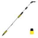 12ft (20ft Reach) Gutter Cleaning Tools from The Ground, Telescoping Rain Gutter Cleaner Tool, 270° Rotatable Gutters Cleaning Wand, Gutters Cleaning Hose Attachment & Connection Adapter