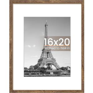 upsimples 16x20 Picture Frame, Wall Decor Poster Frames, Rustic Brown 1 Pcs