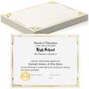 Fainne 50 Pcs Single Sided Certificate Holder Diploma Covers with Foil Border for 8.5 x 11 Inches Certificates Cardstock Document Papers Award Competition Supplies(Navy Blue, Silver)