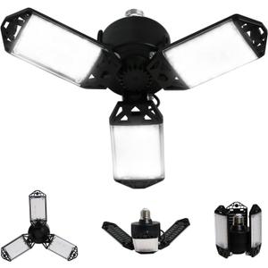 LED Garage Light, 80W 8000 Lumen Ceiling Lights with 3 Adjustable Panels, 6500K Daylight Light Bulb Fixture LED Lights for Garage, Workshop