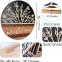 Dazingart 16” Large 3D Welcome Front Door Sign , Wild Flower Front Door Hanger , Rustic Year Round Wood Wreaths Wall Hanging Outdoor, Farmhouse Porch Decorations for Spring Summer Fall All Seasons Holiday Halloween Christmas (Welcome Black)