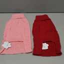 2 Pack Dog Sweaters for Small Dogs Winter Turtleneck Pullover Cable Knit Fleece Stretch Puppy Doggie Chihuahua Toy Poodle Yorkie Pomeranian Boy Girl Pet Clothes (S, Pink & Red)