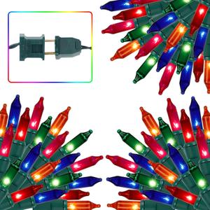 3 Sets Christmas Lights, 150 Count 33 FT Each Mini String Lights, Green Wire Fairy Lights, 120V UL Certified Connectable Xmas Tree Light for Holiday Winter Patio Party Outdoor Decoration, Multicolor