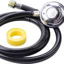 Propane Regulator with Hose 5Feet - Universal Gas Grill Regulator fit for Blackstone 28''/36'' Griddle, Weber Grill, Heater, Fire Pit Table, Most LP Gas Grills