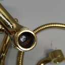 Kingston Brass KS1242AXBS Heritage Bridge Kitchen Faucet, Polished Brass, 8.5 x 8.13 x 2.25