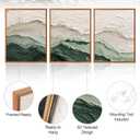 Aurlan 3D Textured Green Abstrcat Ocean Framed Canvas Wall Art 24x36 Inch