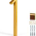 5 Inch House Numbers for Outside, Metal Address Number 1 - Modern Design, Weather-Resistant Gold Powder Coated Finish, No Fading (Gold)
