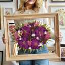 Large Floating Frame for Pressed Flowers Frame 16x20 Shadowbox Frames Red Oak Wood Floating Picture Frame Double Glass Picture Frame For Press Flowers Frames, 16x20/UV Crystal Glass