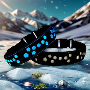 LED Dog Collar, 15 Light Modes, USB-C Rechargeable, Glow Light up Dog Collar (Black, M(11.8-15.7"))