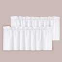 H.VERSAILTEX 2 Panels White Valance for Windows, Natural Blackout Curtains Valances for Small Windows/Living Room/Bedroom/Bathroom Rod Pocket 52" W x 18" L, Pure White2 Packs