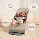 BabyBjörn Bouncer Bliss, Tri-Fabric, Sand Grey | 2-in-1 Adjustable Baby Bouncer Seat and Toddler Chair, Newborn to Toddler (8-29 lbs), 4 Positions, Lightweight & Portable