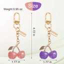 2Pcs Cherry Bag Charm Purse Charms Keychain-Bag Charms for Handbags- Cherry Keychains for Women-Purse Charm Gift for Women