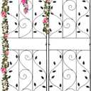 hogardeck Metal 84 * 19 Garden Trellis 2-Packs for Climbing Plants Flowers Vegetables Planting Arched Outdoor Decoration for Courtyards Lawns Gardens