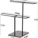 3 x Pangkeep 2 Tier Headband Holder,Metal Hair Band Organizer,Ear Diplay Stand,Hair Accessories Bracelets Bedroom College Dorm Decor for Girls Women (Black)