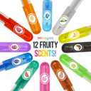 12 PCS x 3 sets Scented Glitter Color Gel Pen Smooth Writing Stationery Kit Cute Smell Good Fruit Flavors Coloring for Girls Kids Art Crafts School Stocking Stuffers (3 SETS Scented Glitter)